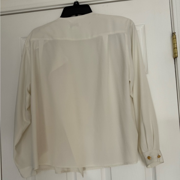 Jones New York White Blouse with Gold Buttons - Picture 2 of 3